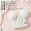 image:imageFunky Junque Double Pom Pom Baby Beanie  Newborn Girl Winter Hat 012 Months Cute Cozy Knit Infant Beanies for Cold WeatherSequin  White