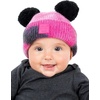 image:imageFunky Junque Double Pom Pom Baby Beanie  Newborn Girl Winter Hat 012 Months Cute Cozy Knit Infant Beanies for Cold WeatherTie Dye  BlackHot Pink  Double Pom