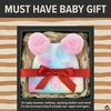 image:imageFunky Junque Double Pom Pom Baby Beanie  Newborn Girl Winter Hat 012 Months Cute Cozy Knit Infant Beanies for Cold WeatherTie Dye  Cotton Candy  Double Pom