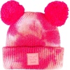 image:imageFunky Junque Double Pom Pom Baby Beanie  Newborn Girl Winter Hat 012 Months Cute Cozy Knit Infant Beanies for Cold WeatherTie Dye  FuschiaPink  Double Pom