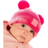 image:imageFunky Junque Double Pom Pom Baby Beanie  Newborn Girl Winter Hat 012 Months Cute Cozy Knit Infant Beanies for Cold WeatherTie Dye  FuschiaPink  Double Pom