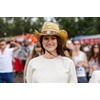 image:imageFunky Junque Embroidered Band Decorative Cowgirl Hat  Patriotic straw cowboy hat with breathable woven design stretchy fit and sun protection for rodeos festivals amp moreTurquoise Stud W Embroidered Floral Trim  Natural