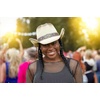 image:imageFunky Junque Embroidered Band Decorative Cowgirl Hat  Patriotic straw cowboy hat with breathable woven design stretchy fit and sun protection for rodeos festivals amp moreStar Buckle W Weaved Trim