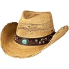 image:imageFunky Junque Embroidered Band Decorative Cowgirl Hat  Patriotic straw cowboy hat with breathable woven design stretchy fit and sun protection for rodeos festivals amp moreTurquoise Stud W Embroidered Floral Trim  Natural