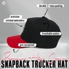 image:imageFunky Junque Embroidered Circle City Trucker Hat Mens Snapback Cap  Cotton trucker cap with embroidered city graphic for game day sports gifting amp everyday street styleChicago  RedBlack