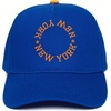 image:imageFunky Junque Embroidered Circle City Trucker Hat Mens Snapback Cap  Cotton trucker cap with embroidered city graphic for game day sports gifting amp everyday street styleNew York  BlueOrange
