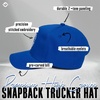 image:imageFunky Junque Embroidered Circle City Trucker Hat Mens Snapback Cap  Cotton trucker cap with embroidered city graphic for game day sports gifting amp everyday street styleLos Angeles  Blue