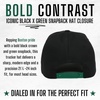 image:imageFunky Junque Embroidered Circle City Trucker Hat Mens Snapback Cap  Cotton trucker cap with embroidered city graphic for game day sports gifting amp everyday street styleBoston  GreenBlack