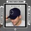 image:imageFunky Junque Embroidered Circle City Trucker Hat Mens Snapback Cap  Cotton trucker cap with embroidered city graphic for game day sports gifting amp everyday street styleNew York  Navy