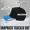 image:imageFunky Junque Embroidered Circle City Trucker Hat Mens Snapback Cap  Cotton trucker cap with embroidered city graphic for game day sports gifting amp everyday street styleDetroit  BlackBlue