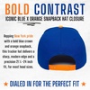 image:imageFunky Junque Embroidered Circle City Trucker Hat Mens Snapback Cap  Cotton trucker cap with embroidered city graphic for game day sports gifting amp everyday street styleNew York  BlueOrange