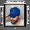image:imageFunky Junque Embroidered Circle City Trucker Hat Mens Snapback Cap  Cotton trucker cap with embroidered city graphic for game day sports gifting amp everyday street styleNew York  BlueOrange