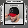 image:imageFunky Junque Embroidered Circle City Trucker Hat Mens Snapback Cap  Cotton trucker cap with embroidered city graphic for game day sports gifting amp everyday street styleChicago  RedBlack