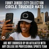 image:imageFunky Junque Embroidered Circle City Trucker Hat Mens Snapback Cap  Cotton trucker cap with embroidered city graphic for game day sports gifting amp everyday street styleLas Vegas  BlackSilver