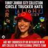 image:imageFunky Junque Embroidered Circle City Trucker Hat Mens Snapback Cap  Cotton trucker cap with embroidered city graphic for game day sports gifting amp everyday street styleKansas City  Red
