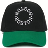 image:imageFunky Junque Embroidered Circle City Trucker Hat Mens Snapback Cap  Cotton trucker cap with embroidered city graphic for game day sports gifting amp everyday street styleBoston  GreenBlack