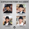 image:imageFunky Junque Fedora Hats for Men  Classic Wool Blend Trilby Dress Hat Short Brim Mens Fedoras for Formal amp Casual WearBlack