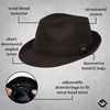 image:imageFunky Junque Fedora Hats for Men  Classic Wool Blend Trilby Dress Hat Short Brim Mens Fedoras for Formal amp Casual WearBlack