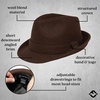image:imageFunky Junque Fedora Hats for Men  Classic Wool Blend Trilby Dress Hat Short Brim Mens Fedoras for Formal amp Casual WearBrown