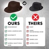 image:imageFunky Junque Fedora Hats for Men  Classic Wool Blend Trilby Dress Hat Short Brim Mens Fedoras for Formal amp Casual WearBrown