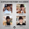 image:imageFunky Junque Fedora Hats for Men  Classic Wool Blend Trilby Dress Hat Short Brim Mens Fedoras for Formal amp Casual WearBrown