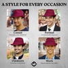 image:imageFunky Junque Fedora Hats for Men  Classic Wool Blend Trilby Dress Hat Short Brim Mens Fedoras for Formal amp Casual WearBurgundy