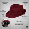 image:imageFunky Junque Fedora Hats for Men  Classic Wool Blend Trilby Dress Hat Short Brim Mens Fedoras for Formal amp Casual WearBurgundy