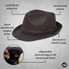 image:imageFunky Junque Fedora Hats for Men  Classic Wool Blend Trilby Dress Hat Short Brim Mens Fedoras for Formal amp Casual WearCharcoal