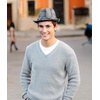 image:imageFunky Junque Fedora Hats for Men  Classic Wool Blend Trilby Dress Hat Short Brim Mens Fedoras for Formal amp Casual WearCheckered Light Grey