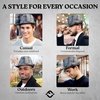 image:imageFunky Junque Fedora Hats for Men  Classic Wool Blend Trilby Dress Hat Short Brim Mens Fedoras for Formal amp Casual WearCheckered Light Grey