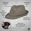 image:imageFunky Junque Fedora Hats for Men  Classic Wool Blend Trilby Dress Hat Short Brim Mens Fedoras for Formal amp Casual WearHerringbone BrownBlack