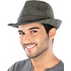 image:imageFunky Junque Fedora Hats for Men  Classic Wool Blend Trilby Dress Hat Short Brim Mens Fedoras for Formal amp Casual WearHerringbone BrownBlack