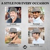 image:imageFunky Junque Fedora Hats for Men  Classic Wool Blend Trilby Dress Hat Short Brim Mens Fedoras for Formal amp Casual WearHerringbone BrownBlack