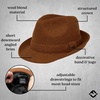 image:imageFunky Junque Fedora Hats for Men  Classic Wool Blend Trilby Dress Hat Short Brim Mens Fedoras for Formal amp Casual WearLight Brown