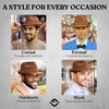 image:imageFunky Junque Fedora Hats for Men  Classic Wool Blend Trilby Dress Hat Short Brim Mens Fedoras for Formal amp Casual WearLight Brown