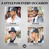 image:imageFunky Junque Fedora Hats for Men  Classic Wool Blend Trilby Dress Hat Short Brim Mens Fedoras for Formal amp Casual WearLight Grey