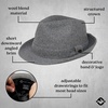 image:imageFunky Junque Fedora Hats for Men  Classic Wool Blend Trilby Dress Hat Short Brim Mens Fedoras for Formal amp Casual WearLight Grey