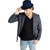 image:imageFunky Junque Fedora Hats for Men  Classic Wool Blend Trilby Dress Hat Short Brim Mens Fedoras for Formal amp Casual WearNavy