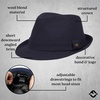 image:imageFunky Junque Fedora Hats for Men  Classic Wool Blend Trilby Dress Hat Short Brim Mens Fedoras for Formal amp Casual WearNavy