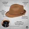 image:imageFunky Junque Fedora Hats for Men  Classic Wool Blend Trilby Dress Hat Short Brim Mens Fedoras for Formal amp Casual WearTan