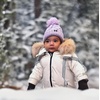 image:imageFunky Junque Fleece Lined Baby Beanie  Soft Cozy Cable Knit Winter Hat with Pom Pom for Infants 012 MonthsLavender