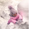 image:imageFunky Junque Fleece Lined Baby Beanie  Soft Cozy Cable Knit Winter Hat with Pom Pom for Infants 012 MonthsLavender