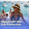 image:imageFunky Junque Foldable Wide Brim Straw Sun Hat Packable Beach Cap  Breathable woven straw sun hat with inner sweatband for beach days travel poolside amp summer styleNatural