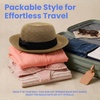 image:imageFunky Junque Foldable Wide Brim Straw Sun Hat Packable Beach Cap  Breathable woven straw sun hat with inner sweatband for beach days travel poolside amp summer styleBrown Mix