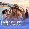 image:imageFunky Junque Foldable Wide Brim Straw Sun Hat Packable Beach Cap  Breathable woven straw sun hat with inner sweatband for beach days travel poolside amp summer styleBrown Mix