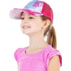 image:imageFunky Junque Girls Criss Cross Ponytail Baseball Cap Kids Messy Bun Hat  Lightweight mesh cap with criss cross elastic bands for camping playgrounds softball volleyball amp recessTie Dye  Hot Pink