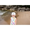 image:imageFunky Junque Girls Criss Cross Ponytail Baseball Cap Kids Messy Bun Hat  Lightweight mesh cap with criss cross elastic bands for camping playgrounds softball volleyball amp recessBee Happy  White