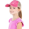 image:imageFunky Junque Girls Criss Cross Ponytail Baseball Cap Kids Messy Bun Hat  Lightweight mesh cap with criss cross elastic bands for camping playgrounds softball volleyball amp recessPink Washed