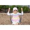 image:imageFunky Junque Girls Criss Cross Ponytail Baseball Cap Kids Messy Bun Hat  Lightweight mesh cap with criss cross elastic bands for camping playgrounds softball volleyball amp recess3 Pack White  Blue Moon  Light Pink
