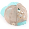 image:imageFunky Junque Girls Criss Cross Ponytail Baseball Cap Kids Messy Bun Hat  Lightweight mesh cap with criss cross elastic bands for camping playgrounds softball volleyball amp recessMint Washed